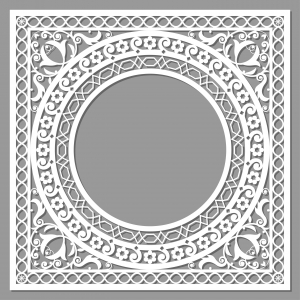 وکتور اسلیمی نقوش سفید با پس زمینه طوسی